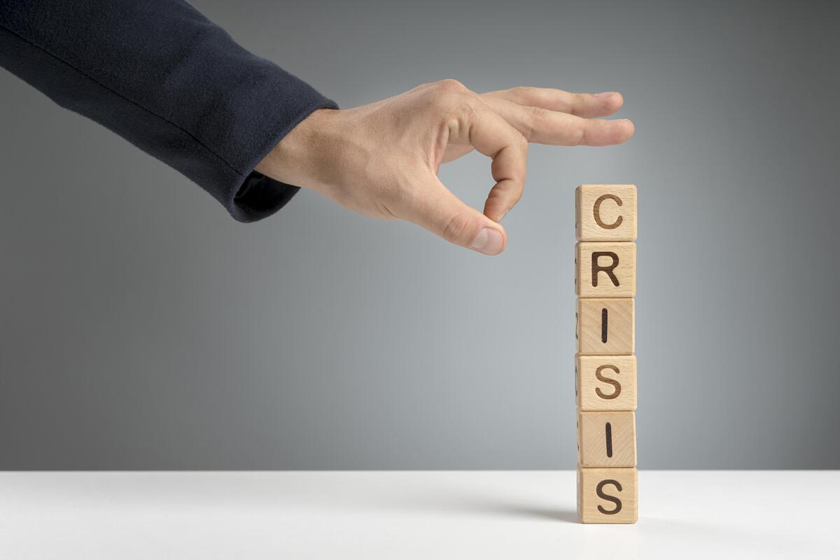 crisis message wooden blocks